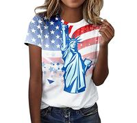 Tee Shirt De Sudation Femme - Blouses DéContractéEs pour Femmes Col Rond Manches Courtes Vacances D'éTé T-Shirts Fleur Impression Grande Taille Blouses Cadeau pour Jeune Maman