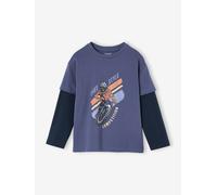 Tee-shirt effet doubles manches garçon bleu 10A