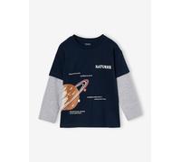 VERTBAUDET Tee-Shirt Effet Doubles Manches garçon Marine 3A