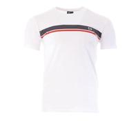 Tee shirt en coton Stripe - Sergio Tacchini - Homme - Col rond - Manches courtes - Blanc S
