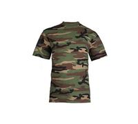 Mil-Tec T-shirt enfant Woodland - camouflage, col rond, manches courtes, 100% coton XL 14 ans