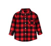 Tee Shirt Enfant - Chemise Carreaux Patchwork vêtements Uniforme Scolaire de Coton Unisexe, Tout-Petits, Enfants Chemise Formelle pour Les 6-16 Ans