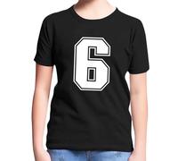 Tee Shirt Enfant Fille T Fluo- Graphique avec imprimé numéro Six Confortable à Manches Courtes pour Enfants décontracté Quotidien pour Le Jeu l'école vêtements pour Enfants Tissu (Black 13-14 Years)