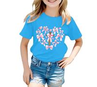 Tee Shirt Enfant Fille - T Shirt D'Été À Manches Courtes Et Col Rond Pour Filles Haut Décontracté Pour Un Usage Quotidien Chemises Confortables En Mélange Parfait Avec Un Jean Une Jupe Ou Un Pantalon