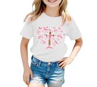 Tee Shirt Enfant Fille - T Shirt D'Été À Manches Courtes Et Col Rond Pour Filles Haut Décontracté Pour Un Usage Quotidien Chemises Confortables En Mélange Parfait Avec Un Jean Une Jupe Ou Un Pantalon