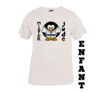 Tee Shirt Enfant Garçon Humour Mister Pingouin "Le Pingouin Judoka" T-Shirt Enfant Rigolo "Judo Pingouin" - Taille De 3 À 12 Ans
