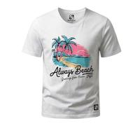 Tee Shirt Enfant Hawaii, T-Shirt Garçon 100% Coton, Léger (140 GSM) - Regular Fit, Blanc Taille 14 Ans