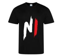 Tee-shirt Enfant - NPZ - Ninho - 100% coton - Motif NI blanc/rouge effet peinture - Noir 9-11 ans