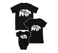 Tee Shirt Famille Assortis Tee Shirt Femme Bebe Famille Ours Maman Ours Noir Medium