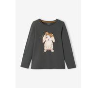Tee-shirt fantaisie fille manches longues gris foncé 6A