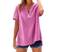 Tee Shirt Femme,Blanc Tee Shirt Femme col v,Tunique t-Shirts à Manches Courtes,imprimé Shirts Grande Taille,Tshirt Chic et Elegant,Top Blouse Longue Fluide Haut Chic et élégant Vetement