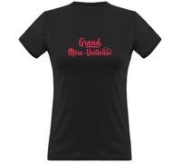 Tee Shirt Femme - Cadeau Imprimé en France - Grand Mère-Veilleuse - 100% Coton - Manches Courtes - Noir XL