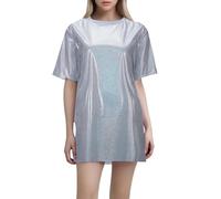 Tee Shirt Femme, Chemisier pour Femme avec col en V, Chemises Amples à Manches Longues avec Poches de Poitrine et Manches enroulables, Hauts décontractés Blouse Femme De Ménage (White, S)