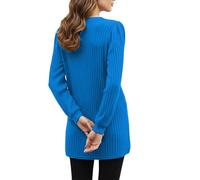 Tee Shirt Femme Chic Manche Longue Veste Marin Lin Crochet Cuir Dye Basique Kawaii M Encolure Carrée Décontracté Victorienne Teeshirt Rétro Tartan Matelassée Trou Chéri