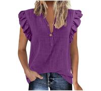 Tee Shirt Femme Col V Grande Taille T-Shirts à Manches Courtes Femmes Chemise Couleur Unie Tunique Casual Loose Chemisiers et Blouses Femme Ample Vêtements à La Mode Loisirs Quotidiennes