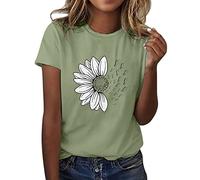 Tee Shirt Femme Coton T Shirts Blanc Imprimante Pas Cher T-Shirt À Manches Courtes Col Rond Tunique avec Motif Papillons Grande Taille Tops Chemises