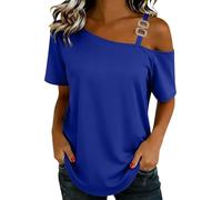 Tee Shirt Femme Coton Tunique Élégant Courtes Tshirt Décontracté Sport Top Manche Courte Classique Vetement Couleur Unie Crop Top Ete Haut Femme Basic T Shirt Tailles S à 3XL