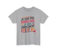 Tee-Shirt Femme Créative Je Suis Pas Bordélique, Je Suis Créative T-Shirt Drôle Blanc ou Gris - Coton S à 3XL Taille M, Couleur Sport Grey