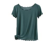 Tee Shirt Femme Décontracté Manches Courtes Col Rond Blouse Douce Confortable Coton Léger Respirant Idéal École Quotidien Vie Active Tendance Été 2026