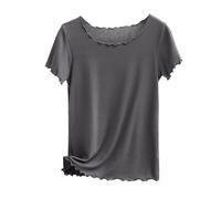 Tee Shirt Femme Décontracté Manches Courtes Col Rond Blouse Douce Confortable Coton Léger Respirant Idéal École Quotidien Vie Active Tendance Été 2026