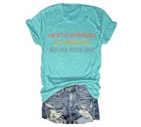 Tee Shirt Femme été Maglietta Classica a Maniche Corte Con scollo Tondo, comoda e Casual, per Tutti i giorni. (Sky Blue, S)
