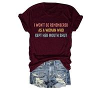 Tee Shirt Femme été Maglietta Classica a Maniche Corte Con scollo Tondo, comoda e Casual, per Tutti i giorni. (M)