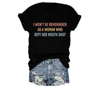 Tee Shirt Femme été Maglietta Classica a Maniche Corte Con scollo Tondo, comoda e Casual, per Tutti i giorni. (Black, XXXL)