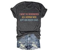 Tee Shirt Femme été Maglietta Classica a Maniche Corte Con scollo Tondo, comoda e Casual, per Tutti i giorni. (Grey, XL)