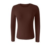 Tee Shirt Femme Grande Taille Col Rond Tee Shirt Anti UV Femme Manche Longue T-Shirt Couleur Unie Tshirt Courte Haut Décontractés Top Cintrée Vêtements Automne Loungewear Protection Solaire Top