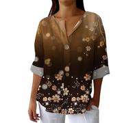 Tee Shirt Femme Grande Taille Tee Shirt Femme Col V Chic avec Motif T-Shirt Personnalisé Tshirt Décontractés Blouse Imprimé Floral Haut Bohème Top Ample Vêtements Outdoor Loungewear Plage Tshirt