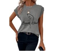 Tee-shirt Femme gris Logo 'Beauty Girl Forever' - - Gris L