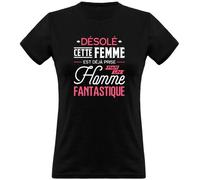 tee shirt femme humour | Cadeau imprimé en France | 100% coton, 185gr | cette fille est déjà prise L