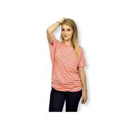 Tee shirt femme MADEMOISELLE J - Manches courtes - Rayée - Taille unique - Rouge TU