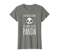 Tee Shirt Femme Manche Courte Humour Mon Petit Côté Panda T-Shirt