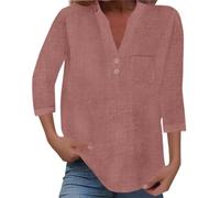 Tee Shirt Femme Oversize T-Shirts à Manches Courtes Cotton Été Chic Grande Taille T-Shirt Col V Shirts Lâches Hauts Debardeur Sport Vetement Annee 80 Disco(Teeshirt Femme Coton Rose,S)