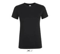 Tee-shirt Femme - Regent - Noir profond - 100% coton - Manches courtes - Taille 2XL M