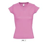 Tee-shirt Femme - SOL'S - Moon - Rose Orchidée - 100% Coton - Manches Courtes - Col V L