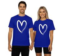 Tee Shirt Femme - T-Shirt Unisexe Assorti pour Couple avec imprimé cœur col Rond décontracté pour Femmes et Hommes vêtement de Mode Confortable et Tendance