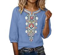 Tee Shirt Femme,Tee Shirt Blanc,Women's Fashionable Casual Solid Color Pleated Cotton and Linen Tops and s Short Jean Fille (Sky Blue, S)