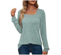 Tee Shirt Femme Tshirt Manche Longue sous Vetement Thermique Haut Décontracté Tops Casual Vetement Doux Confortable Tunique Blouse Vêtements Couleur Unie T-Shirt Manches Longues Outlet France Vert XL