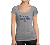 Tee-Shirt Femme - ULTRABASIC - This Woman Mother Like Daughter - 100% Coton - Manches Courtes - Vintage Gris