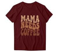 Tee Shirt Fête des Mères pour Femmes T-Shirts Manches Courtes Col Rond Hauts Impression Lettre Décontractée Mode Casual Tops Chic Blouses Cadeau Doux Confortable Printemps Eté Coupe Classique