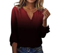 Tee Shirt Fete des Peres Chemise Blanche Femme Chemise De Nuit Manche Courte Tshirt Femme Noel Combinaison à Manches 3/4 pour Femmes Top Dentelle Chemises à Manches 3/4 pour Femmes Top