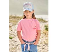 Tee-shirt fille fantaisie motif poitrine manches courtes rose bonbon 12A