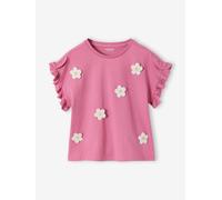 VERTBAUDET Tee-Shirt Fille Motif Romantique Manches Courtes à Volant Rose 5A