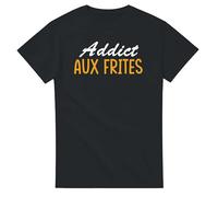 Tee Shirt Fun Homme Addict aux Frites - Tee Shirt Fete ou Anniversaire - Tshirt Drole - idée Cadeau Homme