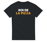Tee Shirt Fun Homme Roi de la Pizza - Tee Shirt Fete ou Anniversaire - Tshirt Drole - idée Cadeau Homme
