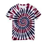 Tee Shirt Garcon 12 Ans T Enfant- tie-Dye Fluo pour Enfants garçons et s Style Hippie Taille 6 à 16 Ans (Red 12-13 Years)