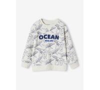 VERTBAUDET Tee-Shirt garçon Effet Sweat imprimé Blanc chiné 8A