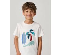 VERTBAUDET Tee-Shirt garçon Motif à Sequins réversibles écru 4A